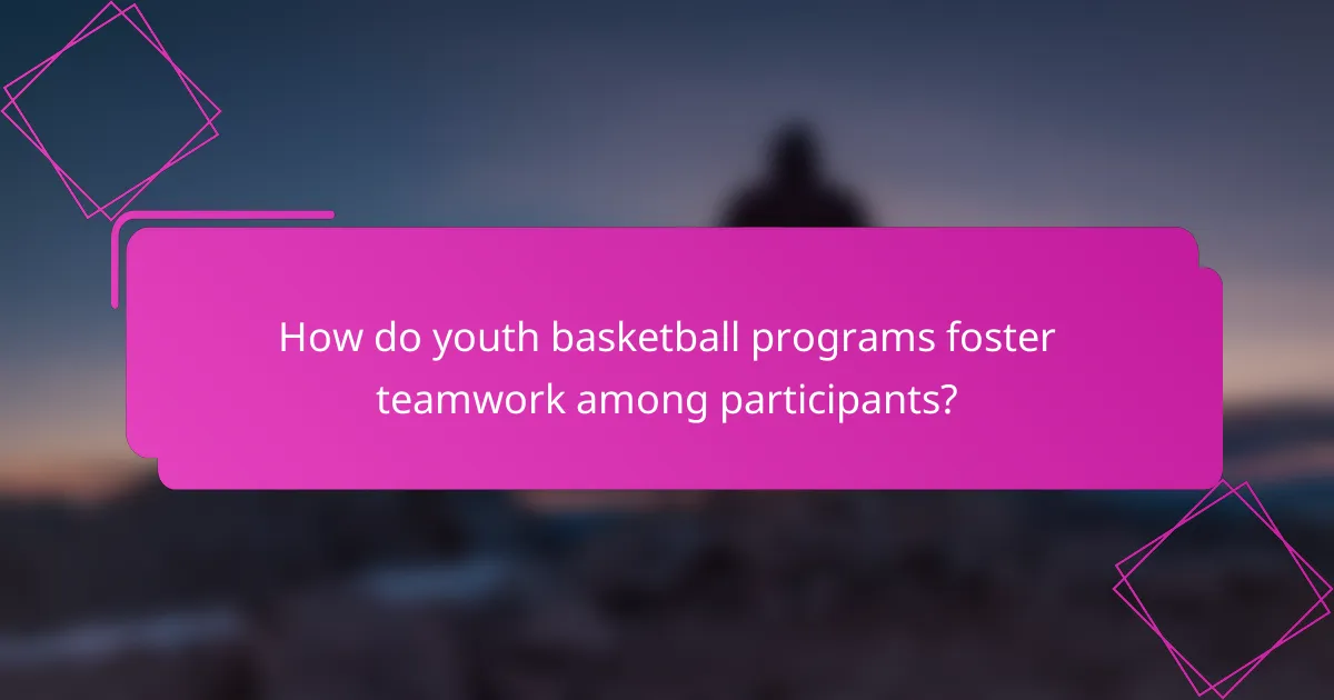 How do youth basketball programs foster teamwork among participants?