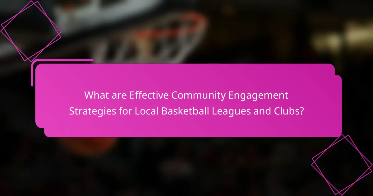 What are Effective Community Engagement Strategies for Local Basketball Leagues and Clubs?
