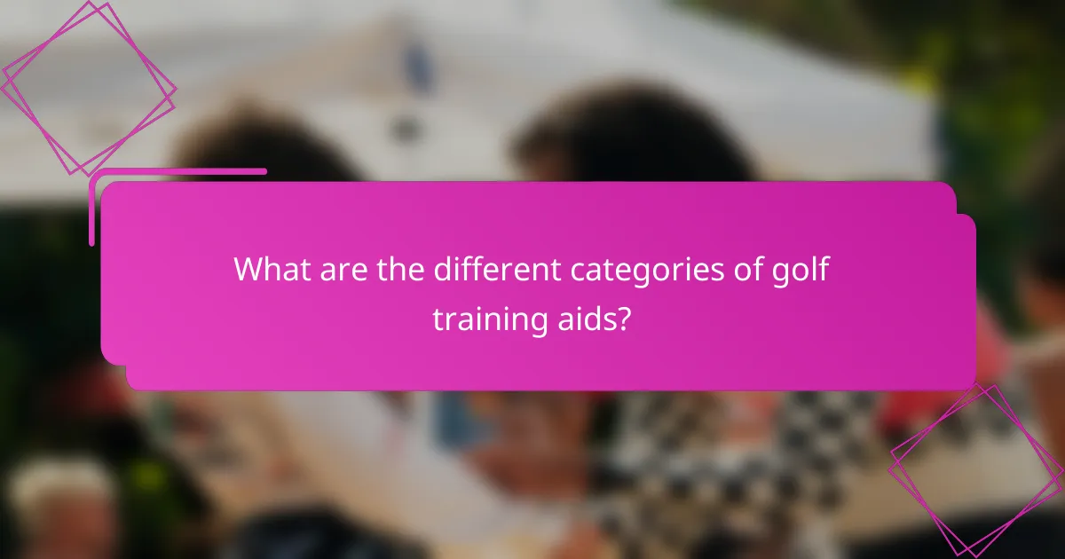 What are the different categories of golf training aids?