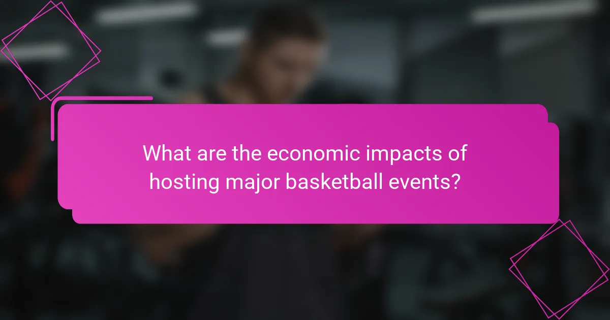 What are the economic impacts of hosting major basketball events?