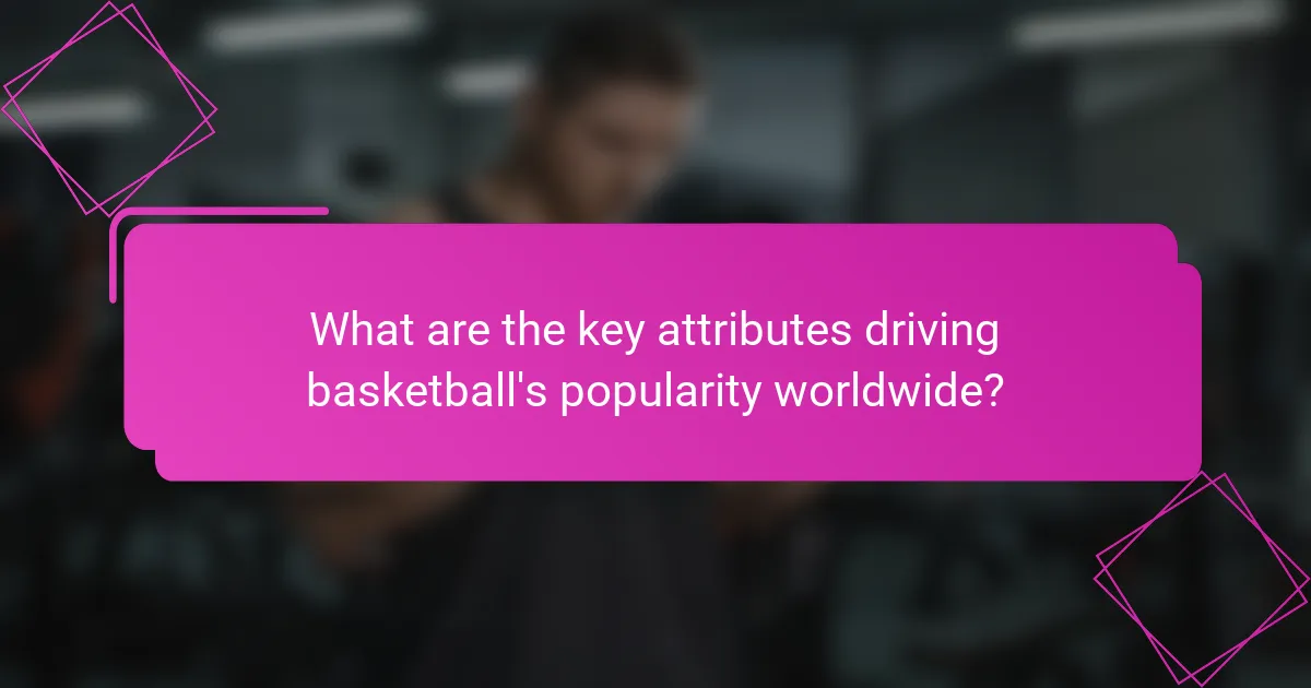 What are the key attributes driving basketball's popularity worldwide?
