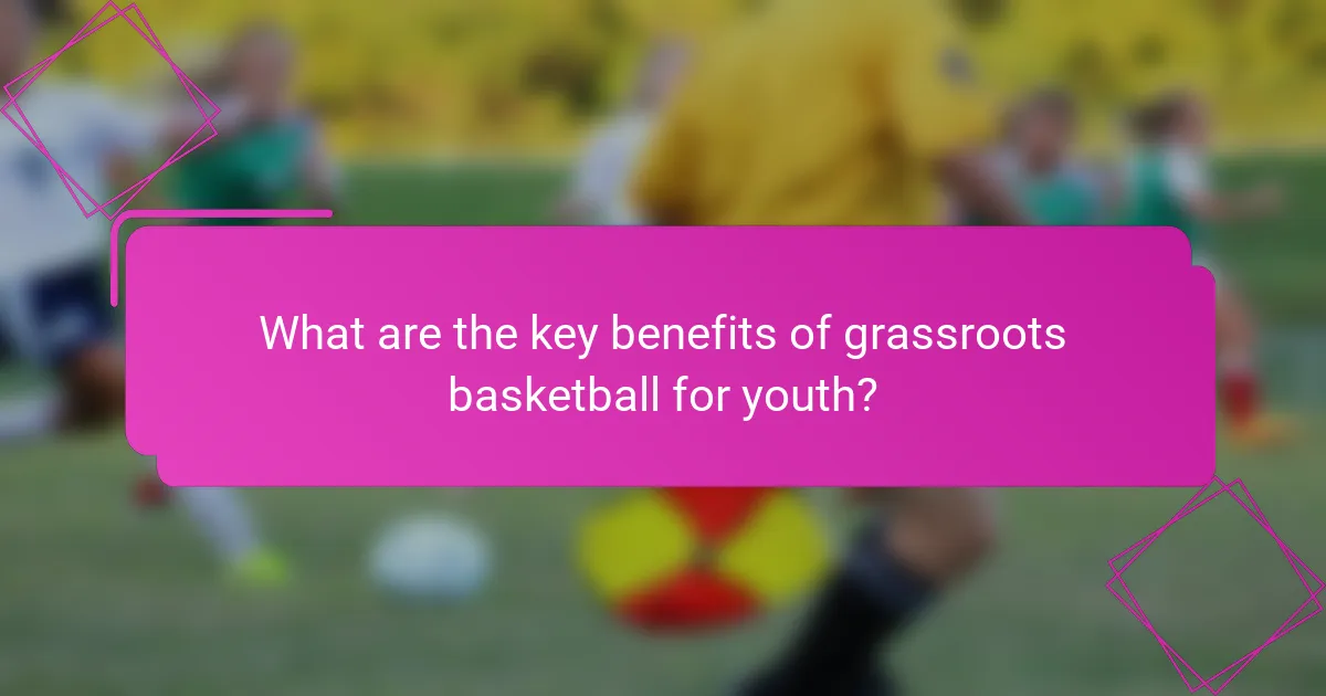 What are the key benefits of grassroots basketball for youth?
