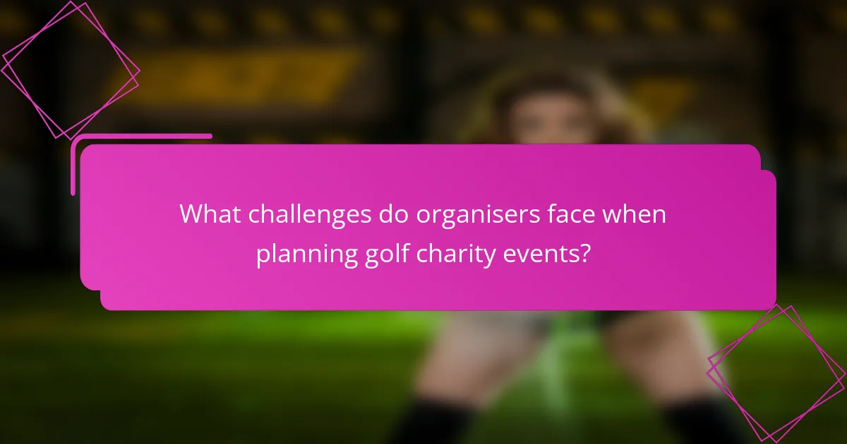 What challenges do organisers face when planning golf charity events?