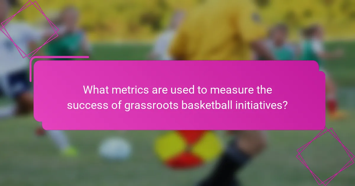 What metrics are used to measure the success of grassroots basketball initiatives?