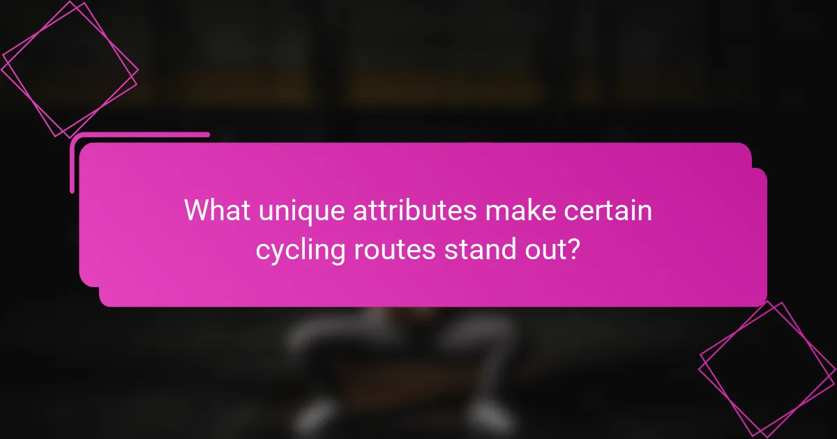 What unique attributes make certain cycling routes stand out?