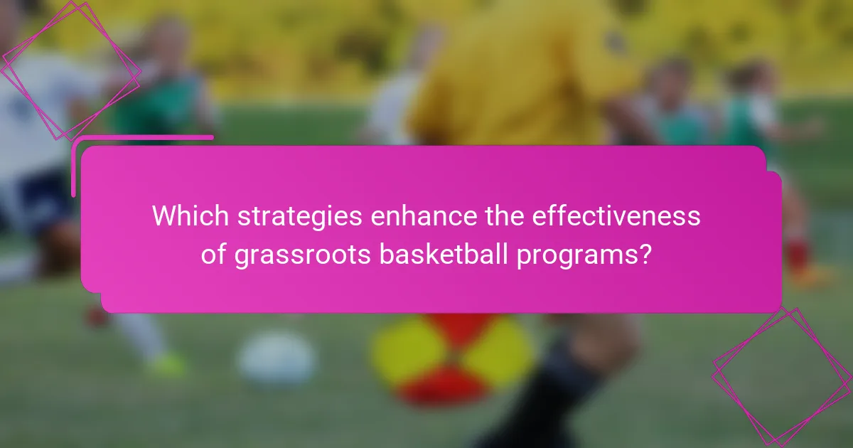 Which strategies enhance the effectiveness of grassroots basketball programs?