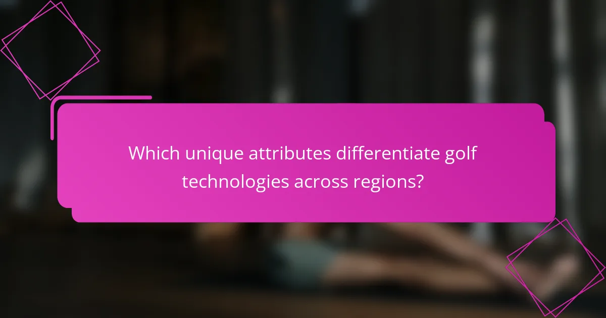 Which unique attributes differentiate golf technologies across regions?