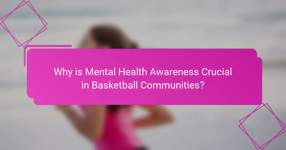 Why is Mental Health Awareness Crucial in Basketball Communities?